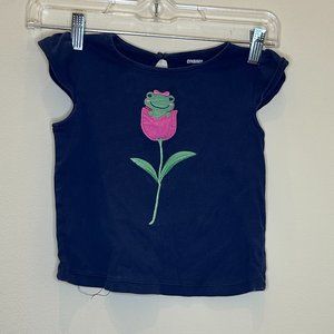 Girls Size 5T Flower & Frog T Shirt